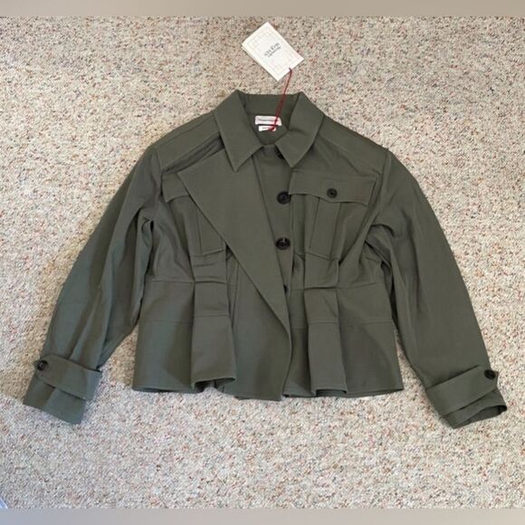 Alexander McQueen peplum-hem belted jacket size 42/us size 8 - Picture 7 of 11